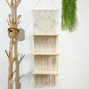 Nordic Macrame Tapestry Shelf for Bedroom Wall Decor by Axyaa