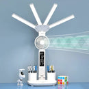 Axyaa Rechargeable Study Desk Lamp with Fan and LED Clock Display