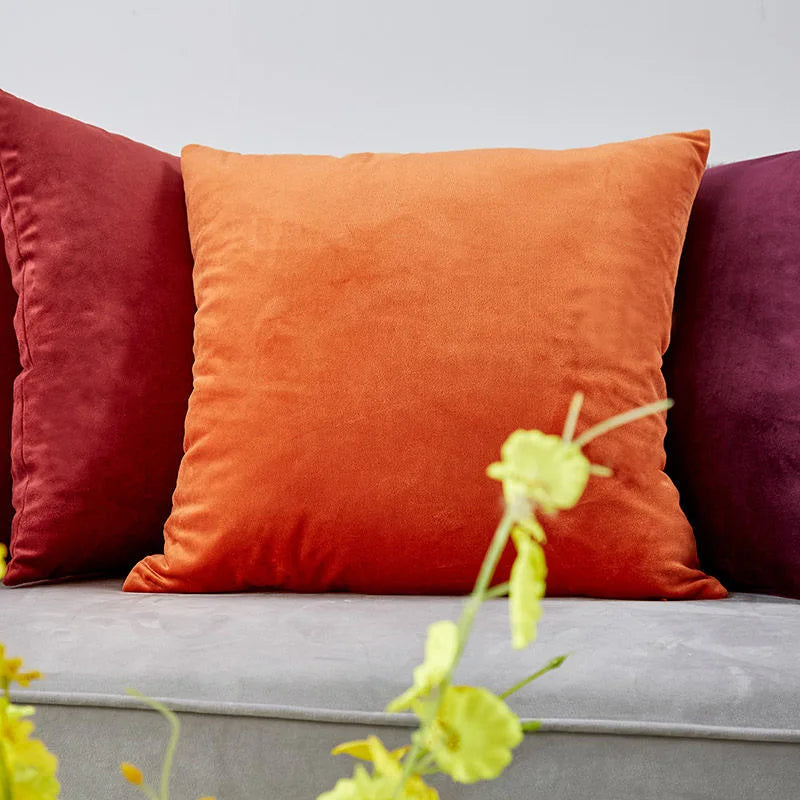 Axyaa Soft Living Room Pillow Cover Breathable Simple Plain Cushion Home Pillowcase