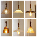 Axyaa Glass Chandelier Brass Walnut Amber Flower Glass Home Decor