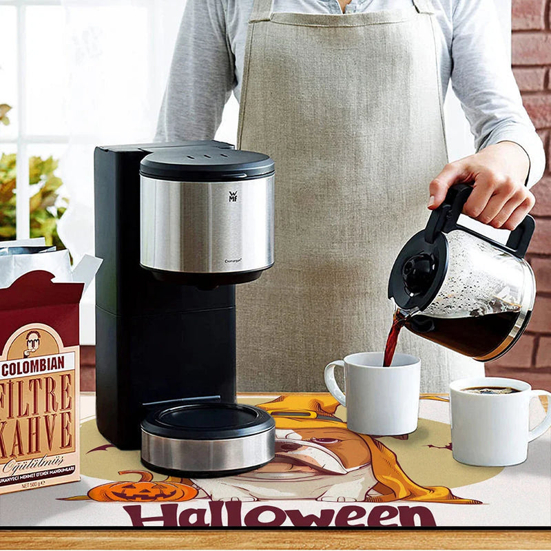 Axyaa Halloween Law Dry Coffee Mat - Absorbent Dish Placemat