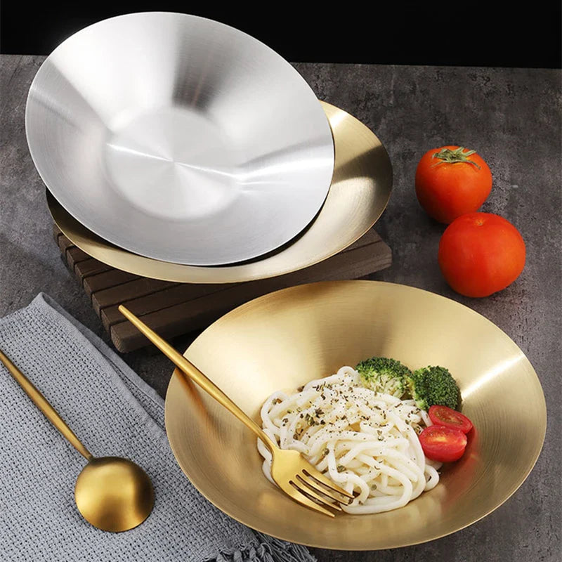 Axyaa Stainless Steel Ramen Bowl Set - Japanese Style Kitchen Tableware