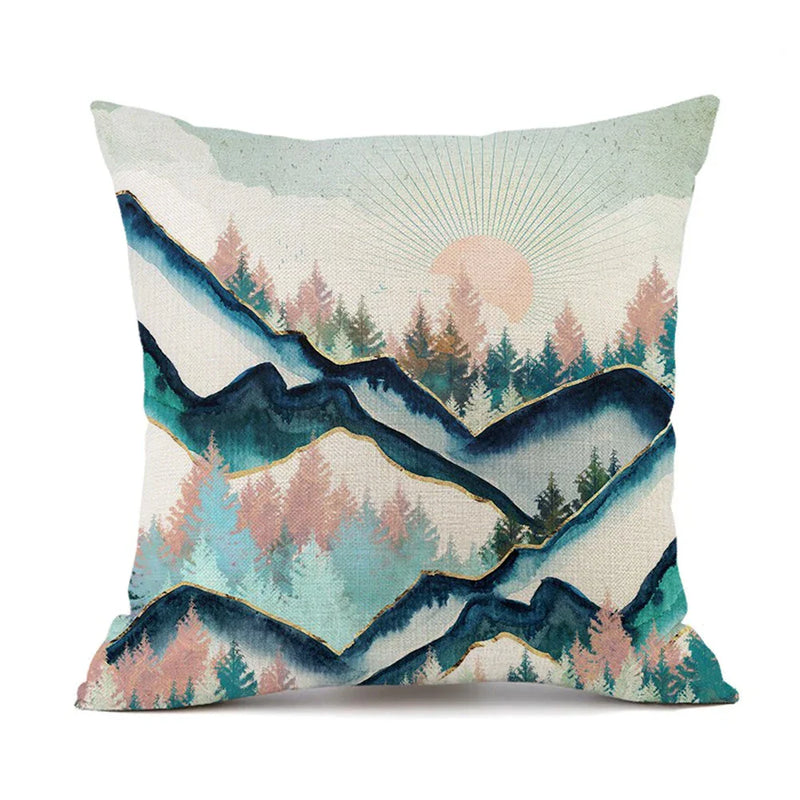 Axyaa Sunset Cactus Desert Cushion Cover - Home Decor Sofa Pillow Case
