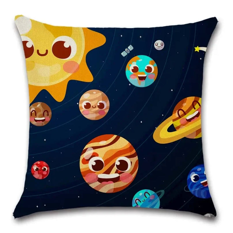 Solar System Sun Planet Print Cushion Cover 45X45CM for Axyaa Brand
