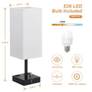 Axyaa Dimmable Rechargeable Table Lamp with White Lampshade