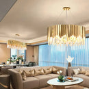 Axyaa Crystal Ceiling Chandelier: Luxury LED Lighting for Modern Living Spaces