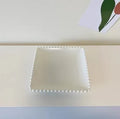Axyaa 6-Inch Bone Dessert Plate Set - White Ceramic Vegetable Cake Serving Tray