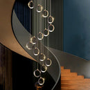 Axyaa Crystal Chandelier Stair Pendant Living Room Lighting Modern Interior Pendant Lights
