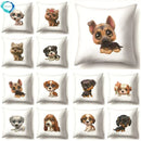 Axyaa Dog Puppy Print Pillow Cover Cushion - 45X45CM Home Decor