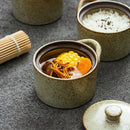 Axyaa Coarse Pottery Bird's Nest Cup Ceramic Steamed Egg Soup Seasoning Jar