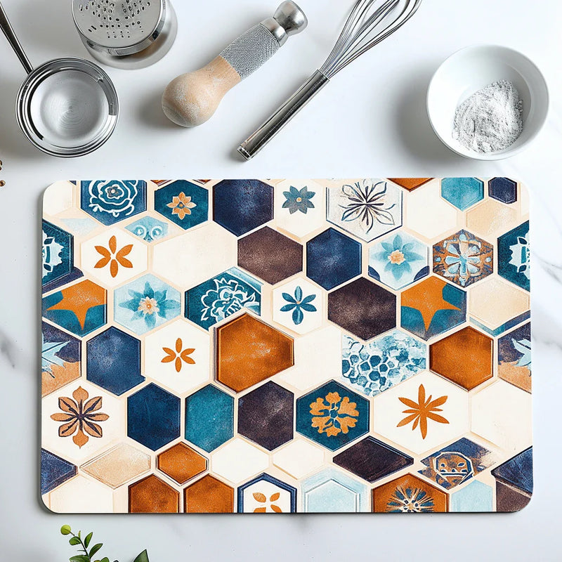 Axyaa Christmas Kitchen Draining Mat: Absorbent, Quick Dry, Antiskid Pad for Tableware