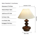 Axyaa Wooden Table Lamp, Wabi-sabi Retro Style, Solid Wood & Metal Bedroom Ambiance