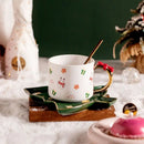 Axyaa Santa Claus Christmas Tree Ceramic Coffee Cup and Saucer Gift