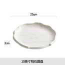 Axyaa Luxury Steak Plate: White Ceramic Western Dish for Elegant Dining.