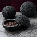 Axya Volcano Stone Soup Bowls Black Tableware Planet Bowl Disk Smoked Bowl