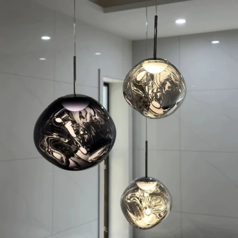 Axyaa LED Pendant Lava Lamp: Modern PVC Lighting for Home Decor & Kitchen Fixtures