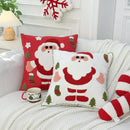 Embroidery Christmas Throw Pillowcase Elk Red Decoration Square Pillowcases by Axyaa