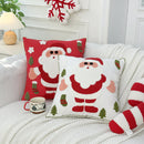 Embroidered Christmas Elk Throw Pillow Cover by Axyaa