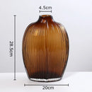 Axyaa Brown Glass Vase Hydroponic Flower Pot Modern Room Decor