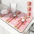 Axyaa Christmas Coffee Tablewear Drain Pad: Absorbent & Anti-Slip Drainer