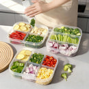 Axyaa Refrigerator Fresh-keeping Box 3/4/6 Grids Onion Garlic Pepper Storage Organizer