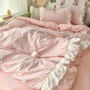 Axyaa Korean Princess Lattice Double Layer Lace Bedding
