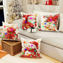 Axyaa LED Light Luminous Christmas Pillowcase, Santa Snowman Bell Design, 45x45cm