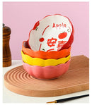 Axyaa Ceramic Salad and Fruit Dessert Bowl Set for Household Air Fryer, Blessings Gift Tableware
