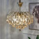 Axyaa Crystal LED Pendant Chandelier for Bedroom Dining Living Room