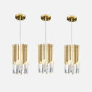 Axyaa Gold Crystal Pendant Lamp: Modern Bedroom LED Lighting for Bar, Kitchen & Restaurant
