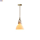 Axyaa White Green LED Pendant Lamp Glass Iron Nordic Chandelier, Modern Hanging Light