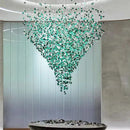 Axyaa Luxury Glass Stone LED Chandelier for Living Room, Modern Pendant Light