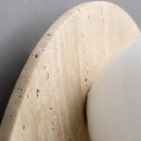 Axyaa Yellow Travertine Glass Ball LED Wall Sconce - Japan Style Luxury Bedroom Light