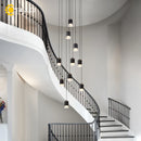 Axyaa Industrial Spiral Staircase Chandelier Pendant Light for Loft Duplex Double-Height Ceiling