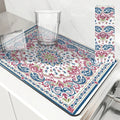 Axyaa Geometric Figure Paisley Kitchen Drying Mat