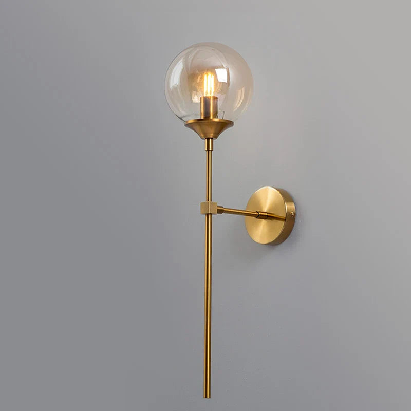 Nordic Brass Wall Lamp for Bedroom and Bathroom by Axyaa