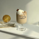Axyaa Clear Glass Goblet with French Letters Prints - 280ml Short Stem Wine Cup