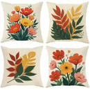 Axyaa Tropical Floral Pillow Covers - Modern Rustic Design, Vibrant Botanical Print