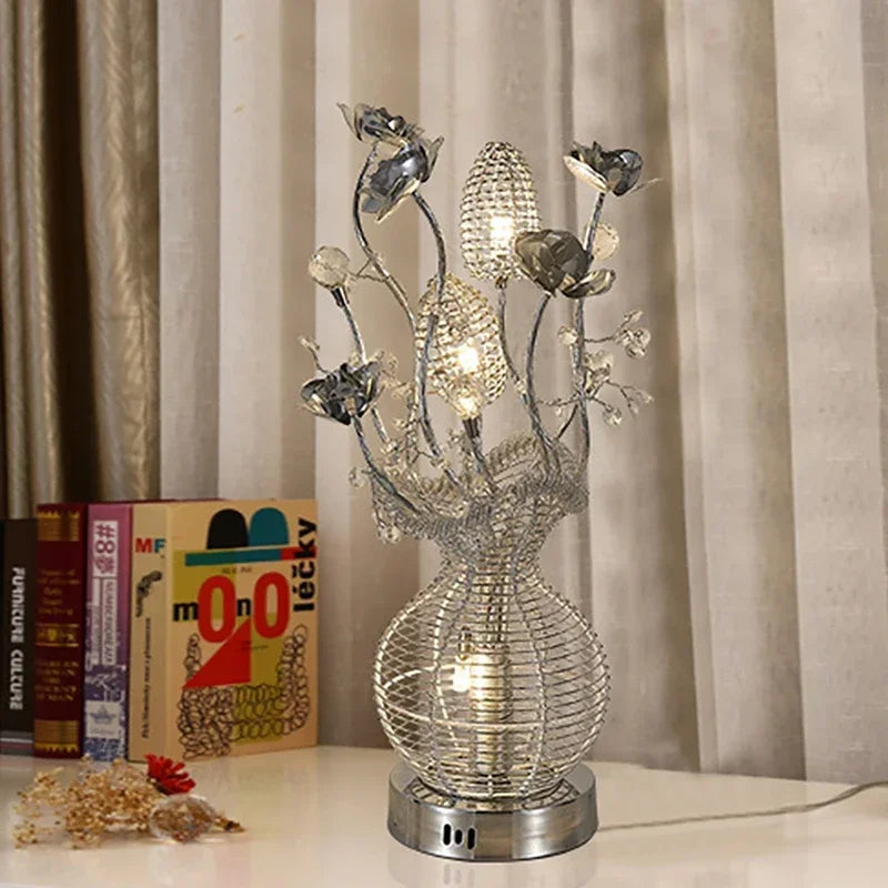 Axyaa Nordic Modern LED Table Lamp - Stylish Artistic Aluminum Wire Desk Light