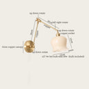 Axyaa French Cream Resin LED Wall Light with Pull Chain Switch - Vintage Copper Wandlamp
