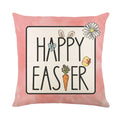 Axyaa Spring Rabbit Pillowcase 45x45cm Decorative Linen Sofa Cushion Cover
