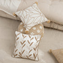 Axyaa Floral Embroidered Linen Cushion Cover with Pompom Accent