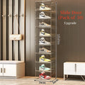 Axyaa Clear Stackable Shoe Storage Organizers - Sneaker Holder Rack Bin