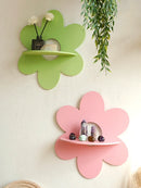 Wooden Boho Wall Shelf for Bedrooms by Axyaa - Aesthetic Floating Display Shelf