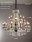 Axyaa European Crystal Chandelier Foyer Pendant Lights LED Ceiling Lamp