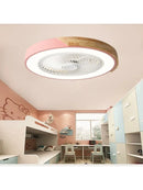 Nordic Pink Round Fan Lamp Ultra-Thin Ceiling Pendant - Axyaa Brand