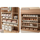 Axyaa Expandable Spice Rack Layered Cabinet Storage Shelf with Hanging Basket
