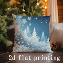 Axyaa Winter Forest Snowflake Pattern Cushion Covers - For Sofa, Bedroom, Car