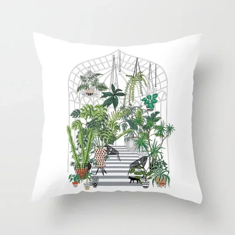 Axyaa Plant Pattern Pillowcase 45*45cm for Home Office Decor