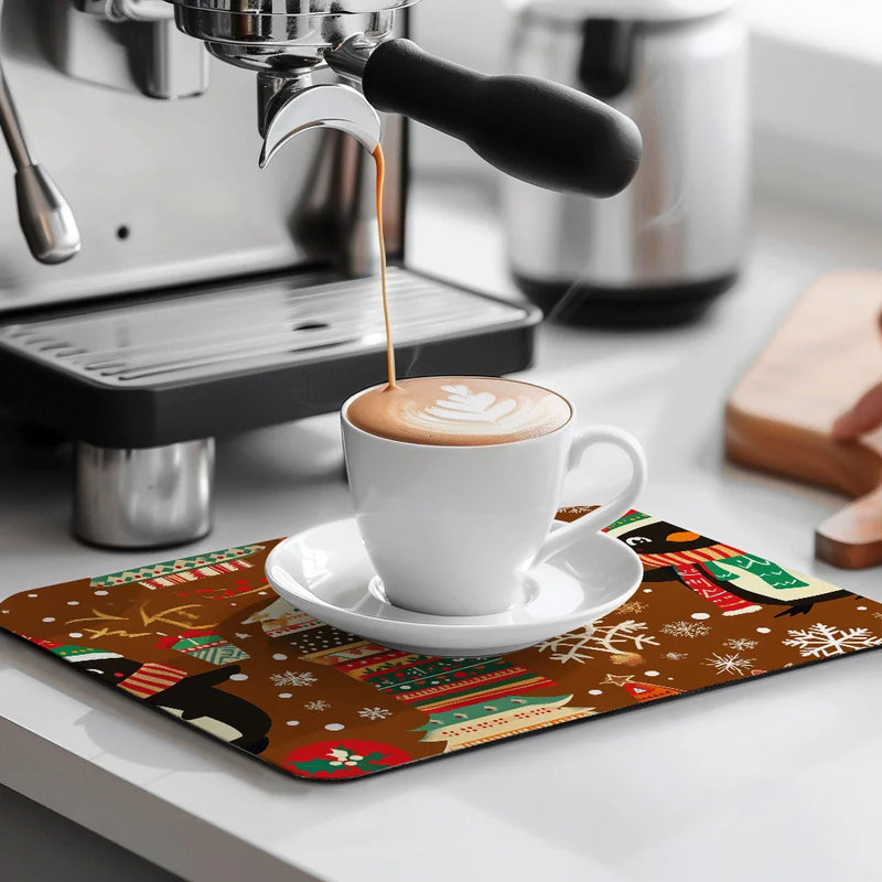 Axyaa Christmas Tree Penguin Snowflake Absorbent Drying Mat
